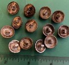  13  Vintage 1 2    Decorative Metalized Gray Early Plastic Shank Buttons-t941