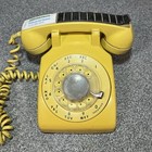 1969 Bell System Western Electric 500 Yellow Rotary Dial Desk Telephone Vintage