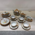 Vintage Japan Lusterware Childs Ceramic 21 Piece Miniature Tea Dish Set For 4