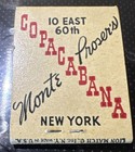     Feature Matchbook  Copacabana Nightclub  New York City  Never Struck  1940 s  
