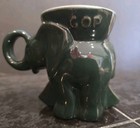 Frankoma 1993 Gop Republican Elephant Mug Green Pottery  