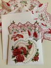 Lovely Mailable Handkerchief Gift Folio  valentine Floral Hankie   Message Card