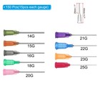 150pcs 1-inches 10 Different Gauge Blunt Tip Dispensing Needles With Lure Lock