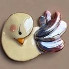Vintage Hand Painted Ceramic Brooch Lot Teapot Pansy Duck Bird Figural Pins