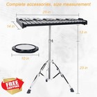 Glockenspiel Xylophone Bell Kit 32 Note Practice Pad Stand Bag