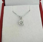 1 25 Ct Round Brilliant Cut Gra Lab Created 18 Solid 14k White Gold Necklace