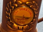 Vintage Uss Yorktown Cv-10 Souvenir Metal Mini Stein Toothpick Holder
