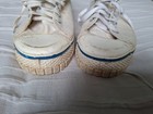 Vintage 1950s Made In Usa White Canvas Low Top Sneakers  Size 11