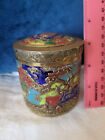 Vintage Chinese Enameled Brass Jar Tea Caddy Dragon 3 25 