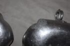 B W Buenilum Vintage Aluminum Hand Hammered Leaf-shaped Candy Dish Tray Lot Of 2