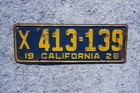 1928 California License Plate
