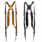 Leather Camera Dual Shoulder Belt Harness Adjustable Quick Release Neck Strap Us