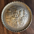 2 Vintage Antique Copper Hanging Plates Wall Art 8 25  Width Each