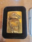 Vintage 1996 Zippo Barrett Smythe Full House Brass Lighter With Metal Case