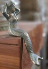 New Cast Iron Mermaid Figurine 5        Nautical Decor     Rustic Sitting Mermaid