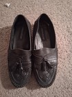 Giorgio Brutini Men   s Black Leather Tassel Fringe Loafers Slip-on Round Toe 8