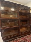 Lovely Matching Pair Oak Barrister Bookcases