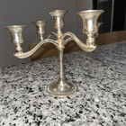 Vintage Silver Plated 5-arm Candelabra Twisted Arm Weighted Base