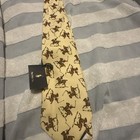 Vintage Lauren Ralph Lauren Silk Tie Yellow Equestrian Horse Jockey Derby Usa