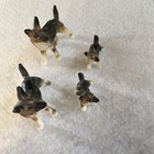 German Shepherd Porcelain Figurine Set Of 4 Collectible Dog Sculptures
