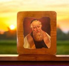 Vintage Decoupage Rabbinical Picture On Wood Plaque 9 5   X 8 5  