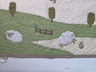 Pottery Barn Kids Crib Baby Quilt Lambie Counting Sheep Green Cream 50x35 Spring