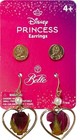 Luv Her Disney Belle Earrings Gift Sets-heart-shaped Drop Earrings With Pearl 4 