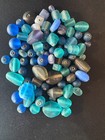 100g Glass Beads  b1290 - Assorted Blue Glass Beads- 5-12mm