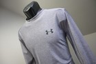 Under Armour Compression Gym Shirt Long  Sleeve Athletic Gray Mens Sz Xl