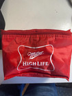 Miller High Life Beer 6 Pack Soft Insulated Cooler Red W Black Arm Strap