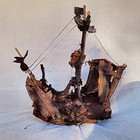 Antique Style Wooden Ship  Driftwood Model Ship  Driftwood Arts Vintage