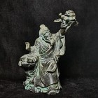 H 6 3 Inch Old Chinese Bronze Carved Dragon Buddha Statue Ancient Collection