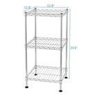 3 Tier Adjustable Storage Shelving Unit Metal Organizer Wire Rack Shelf Silver