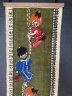 Vintage Children s Linen Growth Chart Wood Edge Wall Hanging 8 5   x48    Mcm Scandi
