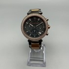 Michael Kors Parker Mk6440 Womens Watch 39mm Two Tone Crystals New Battery 7 