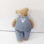 Vintage Eden Oshkosh B   gosh Teddy Bear Plush 11    Striped Overalls Stuffed Animal