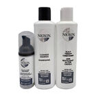 Nioxin System  2 Trial Kit Cleanser Scalp Therapy Hair Treatment 3 Pc Set New