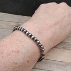 5mm Navajo Pearl Bracelet Sterling Silver 925 Stretch Southwestern 6-7  Stacking