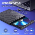 Slim External Cd Dvd Rw Drive Usb 3 0 Writer Burner Player Black For Laptop Pc