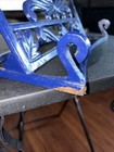 Cobalt Blue Cast Iron Cookbook Stand Vintage Recipe Book Holder Some Rust