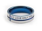 Cz Blue Steel- Love   Commitment Ring - Couples Promise Rings Only Love You Ring