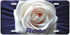 White Rose Flower Personalized Novelty Car Auto License Plate Any Name