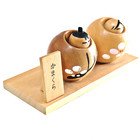 Japanese Couple Kokeshi Dolls Netsuke Mini Wooden Craft Carving Figure Kamakura