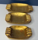 Cal Orig Usa 60 s-70 s Glazed Ceramic Vintage Nesting Ashtrays Set Of 3