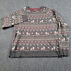 Disney Parks Sweater Mens Medium Gray Mickey Mouse Christmas Fair Isle Pullover