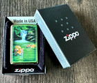 Zippo Green Windproof Lighter With Tigers   Waterfall  99436  New In Box