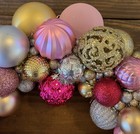 Pinks Silvers And Golds Wreath Handmade Decor Door Hanger 20  Girl Party Shower