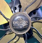Antique Emerson Fan 4 Blade Brass Blade 16 Inch 73648 3-speed Oscillating Works