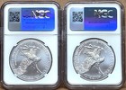 2 Coin Set 2024 And 2025 P Silver Eagle With Privy Ngc Ms69 Er Als