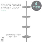 4 Tier Tension Corner Shower Organizer Caddy In Grey